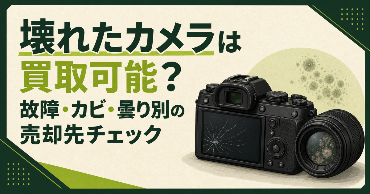 壊れたカメラは買取可能？故障・カビ・曇り別の売却先チェック