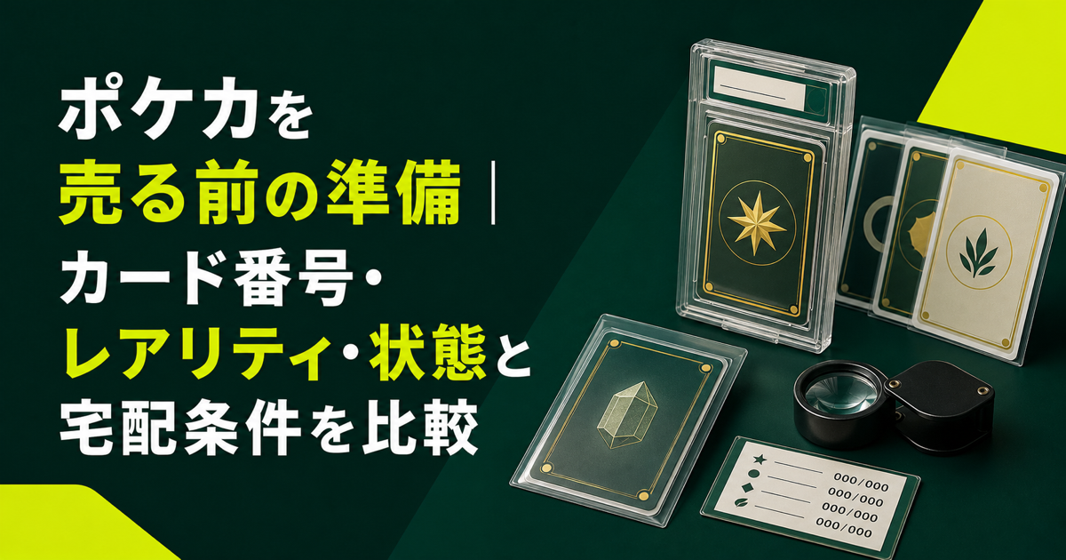 ポケカのカード番号・レアリティ・状態と宅配買取条件を確認するイメージ