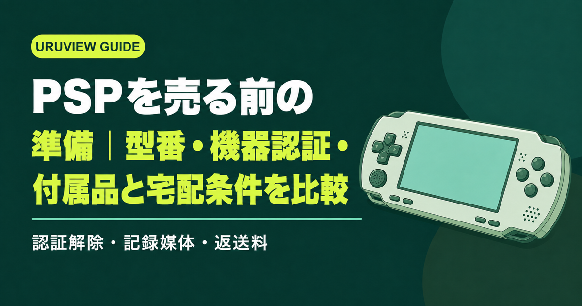 PSPを売る前の準備｜型番・機器認証・付属品と宅配条件を比較
